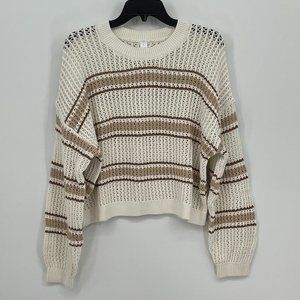 Women's Old Navy Knit Sweater in Tan, Cream and Brown